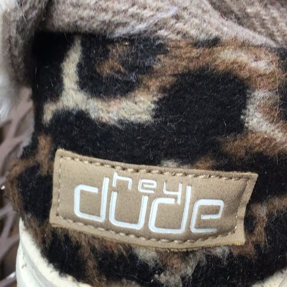 Hey Dude BRITT Tan Tweed Leopard Heel Fur Lined Lace Up Shoes - Picture 10 of 13